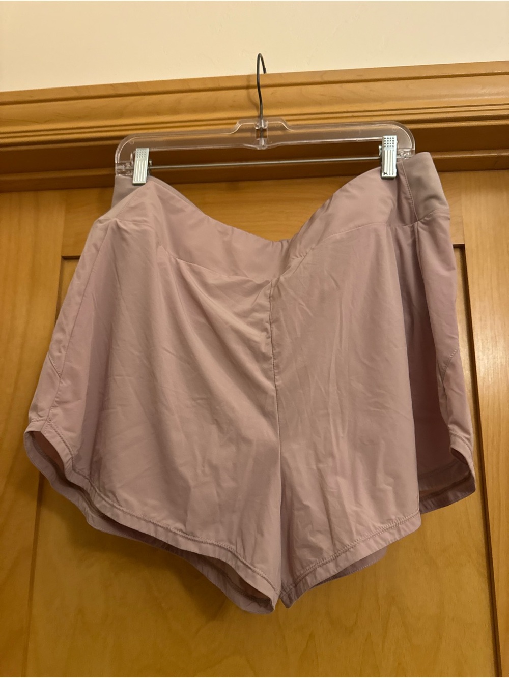 Women's High-Waist Soft Mauve/Cream shorts